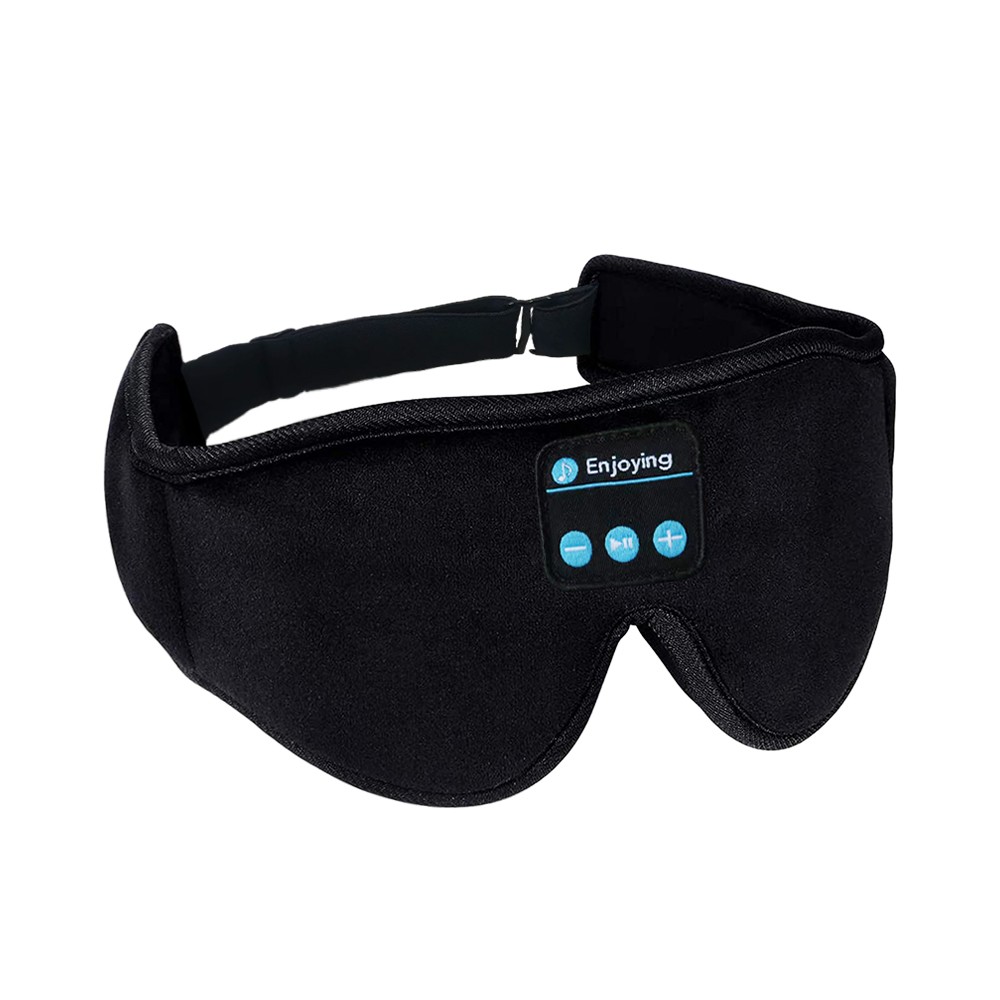 3D Bluetooth Sleep Eye Mask Sleep Headphoens สีดำ