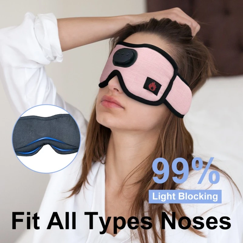 Heated Bluetooth Sleep Eye Mask Sleep Headphones Flax Meal Heated Bluetooth Sleep Eye Mask Sleep Headphones Flax Meal