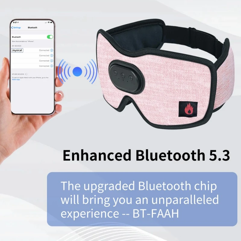 Heated Bluetooth Sleep Eye Mask Sleep Headphones Flax Meal Heated Bluetooth Sleep Eye Mask Sleep Headphones Flax Meal