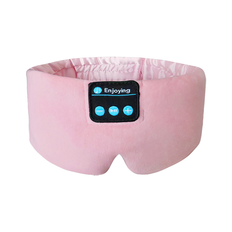 Silk Bluetooth Sleep Eye Mask Sleeping Headphoens สีชมพู