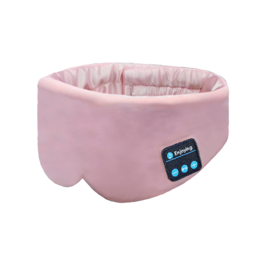 Silk Bluetooth Sleep Eye Mask Sleeping Headphoens แถบด้านข้างสีชมพู